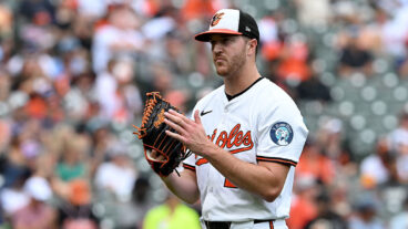 BALTIMORE, MARYLAND - AUGUST 24: Trevor Rogers #28 of the Baltimore Orioles celebrates during the game against the Houston Astros at Oriole Park at Camden Yards on August 24, 2025 in Baltimore, Maryland. (Photo by G Fiume/Getty Images)