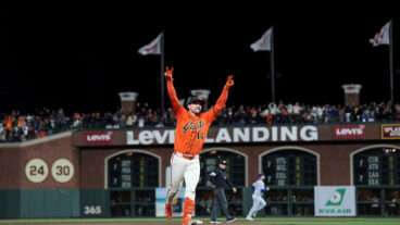SAN FRANCISCO, CALIFORNIA - SEPTEMBER 12: Patrick Bailey #14 of the San Francisco Giants rounds the bases after he hit a grand slam home run in the 10th inning to beat the Los Angeles Dodgers at Oracle Park on September 12, 2025 in San Francisco, California. (Photo by Ezra Shaw/Getty Images)