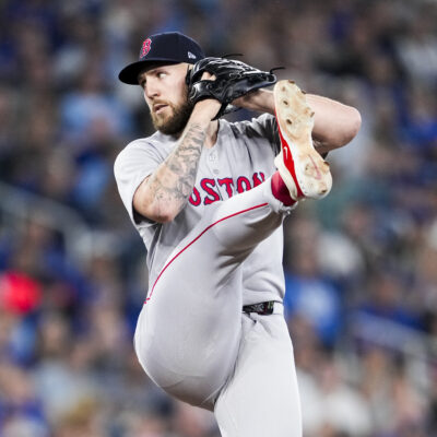 TORONTO, ON - SEPTEMBER 24: Garrett Crochet #35 of the Boston Red Sox delivers a pitch against the Toronto Blue Jays during the first inning in their MLB game at Rogers Centre on September 24, 2025 in Toronto, Ontario, Canada. (Photo by Mark Blinch/Getty Images)