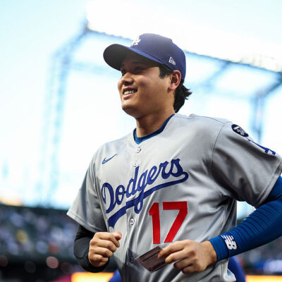 SEATTLE, WASHINGTON - SEPTEMBER 26: Shohei Ohtani #17 of the Los Angeles Dodgers warms up before the game against the Seattle Mariners at T-Mobile Park on September 26, 2025 in Seattle, Washington. (Photo by Steph Chambers/Getty Images)