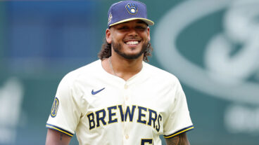 ATLANTA, GEORGIA - JULY 15: Freddy Peralta #51 of the Milwaukee Brewers walks across the field before the MLB All-Star Game at Truist Park on July 15, 2025 in Atlanta, Georgia. (Photo by Kevin C. Cox/Getty Images)