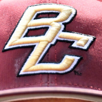 DURHAM, NORTH CAROLINA - MAY 26: A Boston College Eagles cap during the ACC Baseball Championship at Durham Bulls Athletic Park on May 26, 2023 in Durham, North Carolina. (Photo by Eakin Howard/Getty Images)