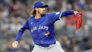 NEW YORK, NEW YORK - SEPTEMBER 05: Kevin Gausman #34 of the Toronto Blue Jays pitches during the first inning against the New York Yankees at Yankee Stadium on September 05, 2025 in New York City. (Photo by Jim McIsaac/Getty Images)