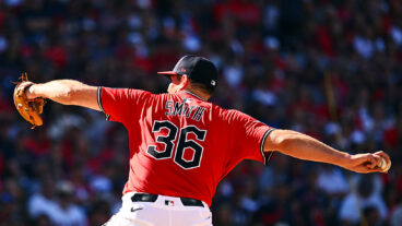 CLEVELAND, OH - SEPTEMBER 30: Cade Smith #36 of the Cleveland Guardians pitches during Game One of the American League Wild Card Series between the Detroit Tigers and the Cleveland Guardians at Progressive Field on Tuesday, September 30, 2025 in Cleveland, Ohio. (Photo by Ben Jackson/MLB Photos via Getty Images)