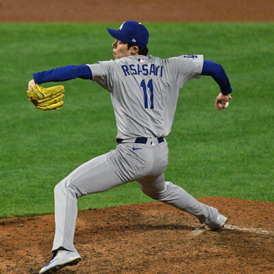 PHILADELPHIA, PA - OCTOBER 04: Los Angeles Dodgers pitcher Roki Sasaki #11 pitches the ball during the NLDS game between the Philadelphia Phillies and the Los Angeles Dodgers on October 4th, 2025 at Citizens Bank Park in Philadelphia, PA. (Photo by Terence Lewis/Icon Sportswire via Getty Images)