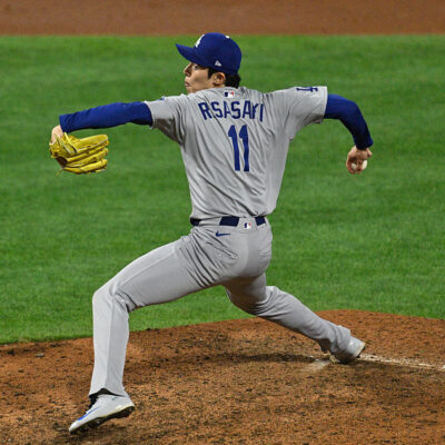 PHILADELPHIA, PA - OCTOBER 04: Los Angeles Dodgers pitcher Roki Sasaki #11 pitches the ball during the NLDS game between the Philadelphia Phillies and the Los Angeles Dodgers on October 4th, 2025 at Citizens Bank Park in Philadelphia, PA. (Photo by Terence Lewis/Icon Sportswire via Getty Images)