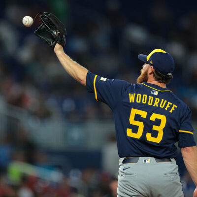 MIAMI, FLORIDA - JULY 6: Brandon Woodruff #53 of the Milwaukee Brewers in action against the Miami Marlins at loanDepot park on July 6, 2025 in Miami, Florida. (Photo by Sam Navarro/Getty Images)