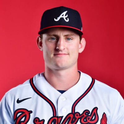 NORTH PORT, FLORIDA - FEBRUARY 24: Blake Burkhalter #86 of the Atlanta Braves poses for a portrait during the 2023 Atlanta Braves Photo Day at CoolToday Park on February 24, 2023 in North Port, Florida. (Photo by Julio Aguilar/Getty Images)