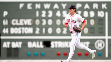 BOSTON, MASSACHUSETTS - SEPTEMBER 01: Roman Anthony #19 of the Boston Red Sox runs off of the field after a game against the Cleveland Guardians at Fenway Park on September 01, 2025 in Boston, Massachusetts. (Photo by Brian Fluharty/Getty Images)