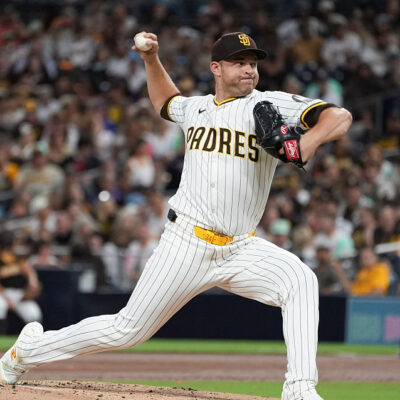 SAN DIEGO, CA - SEPTEMBER 09: Michael King #34 of the San Diego Padres pitches during the game between the Cincinnati Reds and the San Diego Padres at Petco Park on Tuesday, September 9, 2025 in San Diego, California. (Photo by Ryan Levy/MLB Photos via Getty Images)
