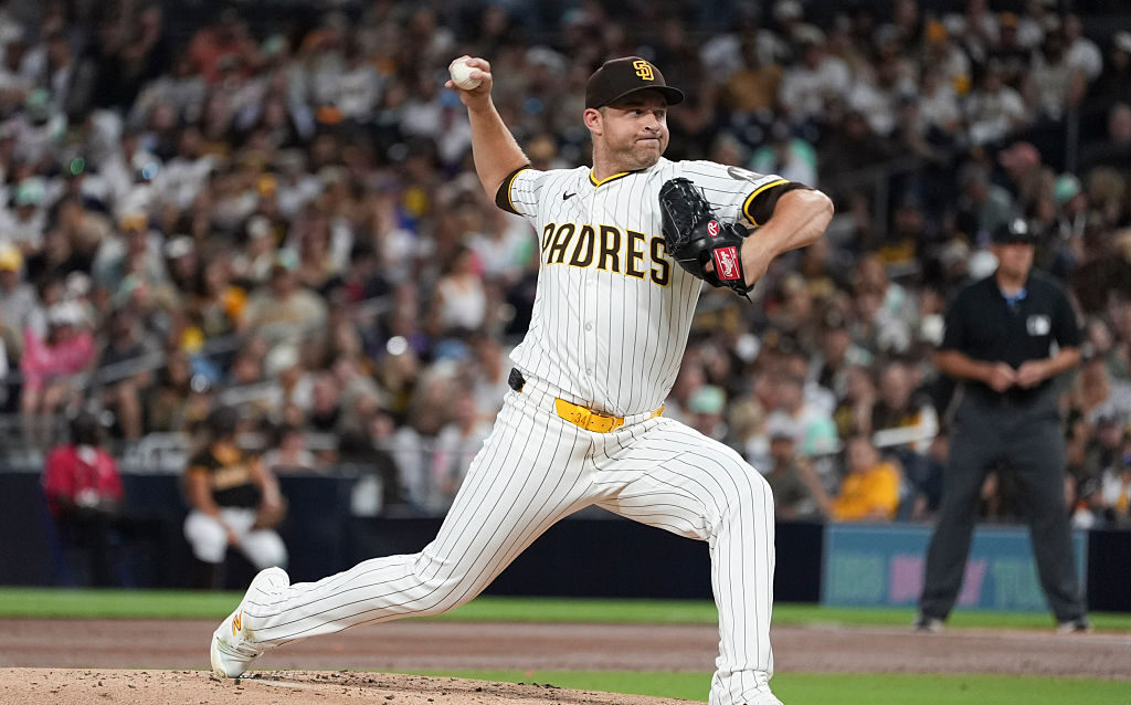 SAN DIEGO, CA - SEPTEMBER 09: Michael King #34 of the San Diego Padres pitches during the game between the Cincinnati Reds and the San Diego Padres at Petco Park on Tuesday, September 9, 2025 in San Diego, California. (Photo by Ryan Levy/MLB Photos via Getty Images)