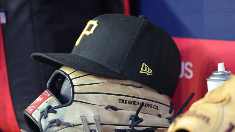 ATLANTA, GA - SEPTEMBER 27: The Pittsburgh Pirates baseball cap sits in the dugout during the MLB game between the Pittsburg Pirates and the Atlanta Braves on September 27, 2025 at TRUIST Park in Atlanta, GA. (Photo by Jeff Robinson/Icon Sportswire via Getty Images)