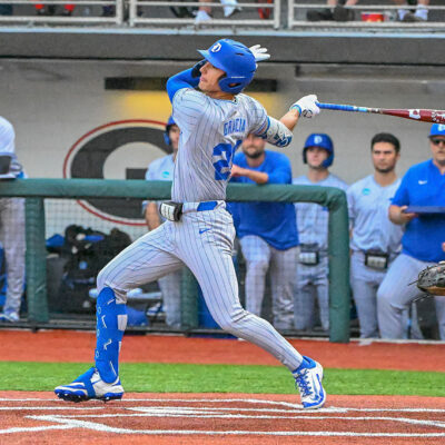 ATHENS, GA - MAY 31: Duke utility AJ Gracia (29) in the first inning of the NCAA Division I regional baseball game between the Duke Blue Devils and the Georgia Bulldogs on May 31, 2025, at Foley Field in Athens, Ga. (Photo by John Adams/Icon Sportswire via Getty Images)