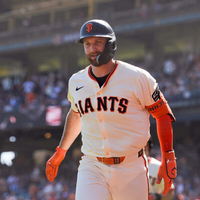 SAN FRANCISCO, CA - SEPTEMBER 27: Casey Schmitt #10 of the San Francisco Giants leaves the field after hitting a home run during the game between the Colorado Rockies and the San Francisco Giants at Oracle Park on Saturday, September 27, 2025 in San Francisco, California. (Photo by Kavin Mistry/MLB Photos via Getty Images)