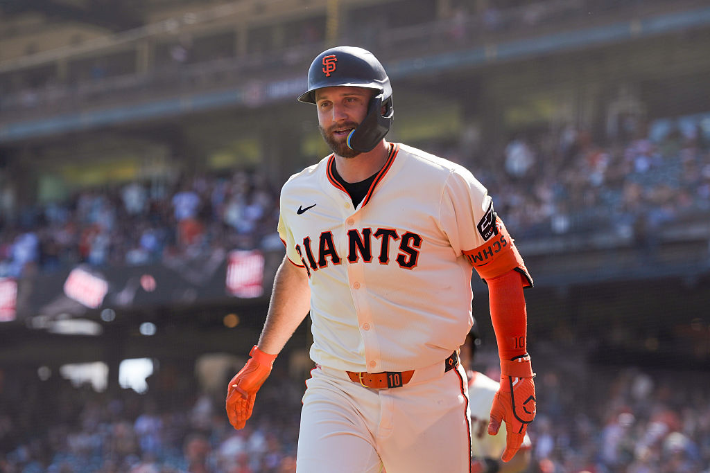 SAN FRANCISCO, CA - SEPTEMBER 27: Casey Schmitt #10 of the San Francisco Giants leaves the field after hitting a home run during the game between the Colorado Rockies and the San Francisco Giants at Oracle Park on Saturday, September 27, 2025 in San Francisco, California. (Photo by Kavin Mistry/MLB Photos via Getty Images)