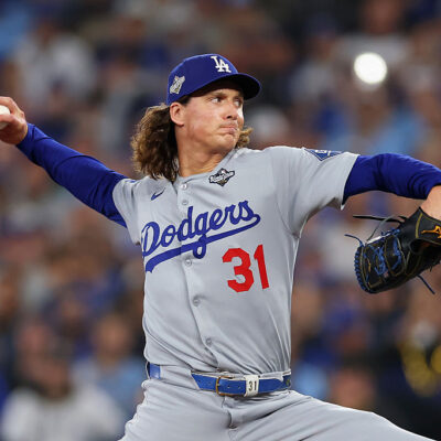 TORONTO, ONTARIO - NOVEMBER 01: Tyler Glasnow #31 of the Los Angeles Dodgers pitches against the Toronto Blue Jays during the fourth inning in game seven of the 2025 World Series at Rogers Center on November 01, 2025 in Toronto, Ontario. (Photo by Gregory Shamus/Getty Images)