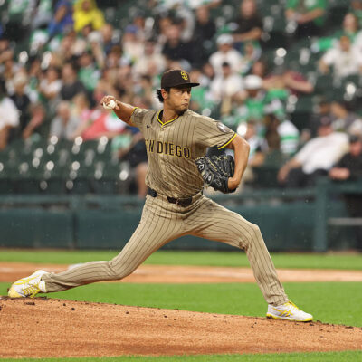 CHICAGO, IL - SEPTEMBER 20: Yu Darvish #11 of the San Diego Padres pitches during the game between the San Diego Padres and the Chicago White Sox at Rate Field on Saturday, September 20, 2025 in Chicago, Illinois. (Photo by Lawrence Brown/MLB Photos via Getty Images)