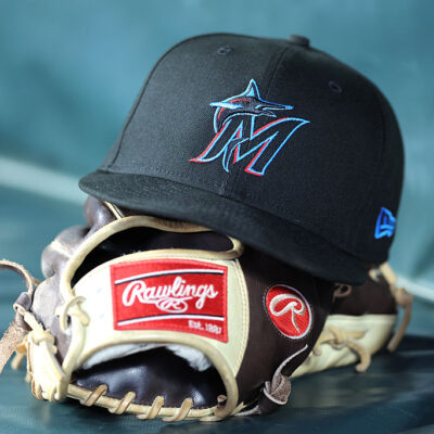 ATLANTA, GA - AUGUST 08: The Miami Marlins baseball cap sits in the dugout during the MLB game between the Miami Marlins and the Atlanta Braves on August 08, 2025 at TRUIST Park in Atlanta, GA. (Photo by Jeff Robinson/Icon Sportswire via Getty Images)