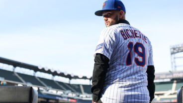 NEW YORK, NEW YORK - JANUARY 21: Bo Bichette #19 of the New York Mets poses for a photo during an introductory press conference after signing a contract with the New York Mets at Citi Field on January 21, 2026 in the Queens borough of New York City. (Photo by Ishika Samant/Getty Images)