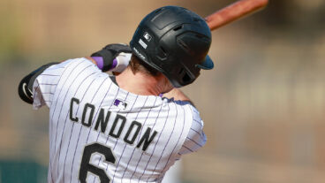 SCOTTSDALE, ARIZONA - OCTOBER 31: Charlie Condon #6 of the Salt River Rafters swings the bat during an Arizona Fall League game against the Scottsdale Scorpions at Salt River Fields at Talking Stick on October 31, 2025 in Scottsdale, Arizona. (Photo by Brandon Sloter/Getty Images)