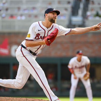 ATLANTA, GEORGIA - SEPTEMBER 28: Chris Sale #51 of the Atlanta Braves pitches in the sixth inning of a game against the Pittsburgh Pirates at Truist Park on September 28, 2025 in Atlanta, Georgia. (Photo by Edward M. Pio Roda/Getty Images)