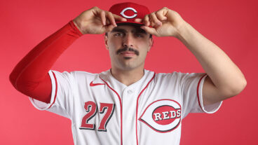 GOODYEAR, ARIZONA - FEBRUARY 17: Sal Stewart #27 of the Cincinnati Reds poses for a portrait during photo day at the Cincinnati Reds Player Development Complex on February 17, 2026 in Goodyear, Arizona. (Photo by Jeremy Chen/Getty Images)