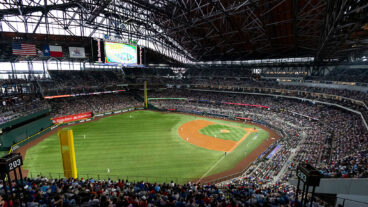 ARLINGTON, TX - JUNE 19: View of the Globe Life Field during a game against the Kansas City Royals at Globe Life Field on June 19, 2025 in Arlington, Texas. (Photo by Alexandra Carnochan/Texas Rangers/Getty Images)