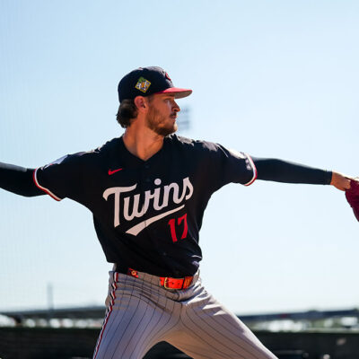 FORT MYERS, FL- FEBRUARY 14: Bailey Ober #17 of the Minnesota Twins during a spring training workout on February 14, 2026 at Hammond Stadium in Fort Myers, Florida. (Photo by Brace Hemmelgarn/Minnesota Twins/Getty Images)