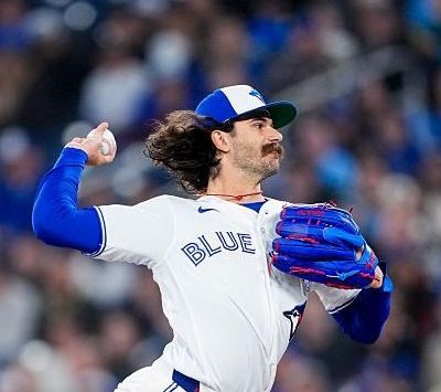 TORONTO, CANADA - MARCH 28: Dylan Cease #84 of the Toronto Blue Jays pitches against the Athletics during the first inning in their MLB game at the Rogers Centre on March 28, 2026 in Toronto, Ontario, Canada. (Photo by Mark Blinch/Getty Images)