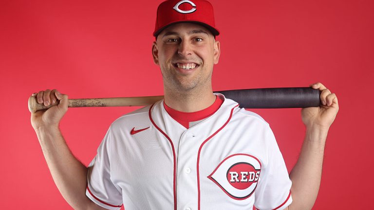 GOODYEAR, ARIZONA - FEBRUARY 17: Nathaniel Lowe #31 of the Cincinnati Reds poses for a portrait during photo day at the Cincinnati Reds Player Development Complex on February 17, 2026 in Goodyear, Arizona. (Photo by Jeremy Chen/Getty Images)
