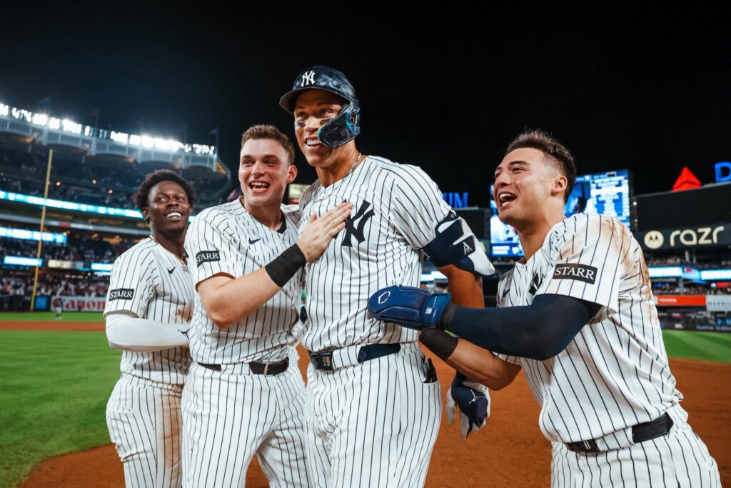 Left to Right: Jazz Chisholm Jr., Ben Rice, Aaron Judge, Anthony Volpe.