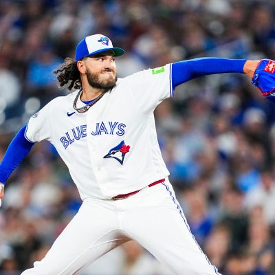 TORONTO, CANADA - MARCH 30: Cody Ponce #66 of the Toronto Blue Jays pitches against the Colorado Rockies during the first inning in their MLB game at Rogers Centre on March 30, 2026 in Toronto, Ontario, Canada. (Photo by Mark Blinch/Getty Images)