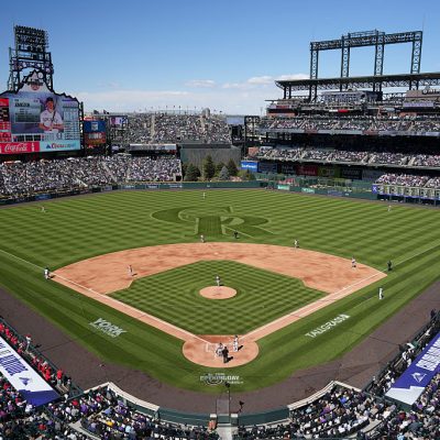 DENVER, CO - APRIL 03: A general view of Coors Field is seen during the game between the Philadelphia Phillies and the Colorado Rockies on Friday, April 3, 2026 in Denver, Colorado. (Photo by Kyle Schwab/MLB Photos via Getty Images)
