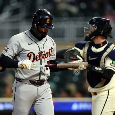 MINNEAPOLIS, MINNESOTA - APRIL 07: Riley Greene #31 of the Detroit Tigers reacts to striking out against the Minnesota Twins in the sixth inning at Target Field on April 07, 2026 in Minneapolis, Minnesota. The Twins defeated the Tigers 4-2. (Photo by David Berding/Getty Images)
