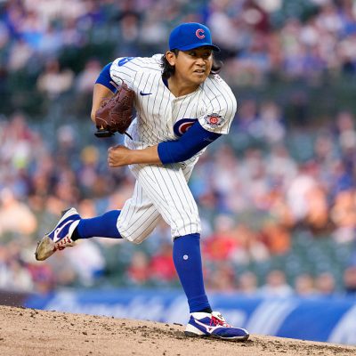 CHICAGO, ILLINOIS - APRIL 21: Shota Imanaga #18 of the Chicago Cubs pitches in a game against the Philadelphia Phillies at Wrigley Field on April 21, 2026 in Chicago, Illinois. (Photo by Matt Dirksen/Chicago Cubs/Getty Images)