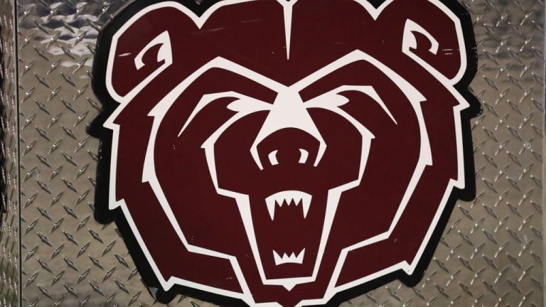 LAWRENCE, KS - SEPTEMBER 01: A view of the Missouri State Bears logo during a college football game between the Missouri State Bears and Kansas Jayhawks on Sep 1, 2023 at David Booth Memorial Stadium in Lawrence, KS. (Photo by Scott Winters/Icon Sportswire via Getty Images)