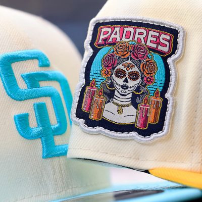 San Diego, CA - April 9: New San Diego Padres City Connect themed hats are displayed at Petco Park on April 9, 2026 in San Diego, CA.(Photo by K.C. Alfred / The San Diego Union-Tribune via Getty Images)
