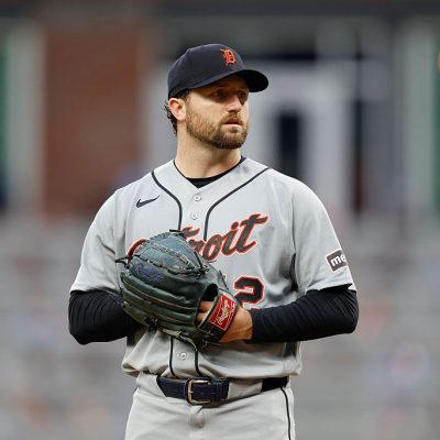 ATLANTA, GEORGIA - APRIL 28: Casey Mize #12 of the Detroit Tigers gets set to throw a pitch during a game against the Atlanta Braves at Truist Park on April 28, 2026 in Atlanta, Georgia. (Photo by Brandon Sloter/IOS/Getty Images)