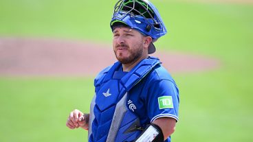 DUNEDIN, FLORIDA - MARCH 14, 2026: Alejandro Kirk #30 of the Toronto Blue Jays looks on during the fourth inning of a spring training game against the Detroit Tigers at TD Ballpark on March 14, 2026 in Dunedin, Florida. (Photo by Nick Cammett/Diamond Images via Getty Images)