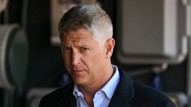 BALTIMORE, MARYLAND - MARCH 28, 2026: President of baseball operations and general manager Mike Elias of the Baltimore Orioles looks on prior to a game against the Minnesota Twins at Oriole Park at Camden Yards on March 28, 2026 in Baltimore, Maryland. (Photo by Chris Bernacchi/Diamond Images via Getty Images)