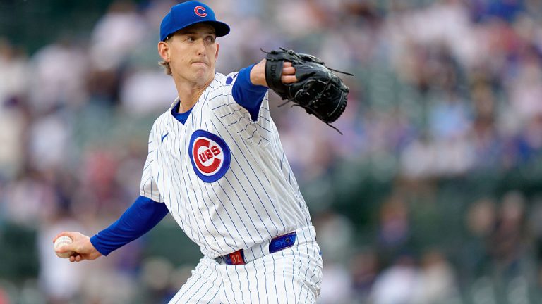 CHICAGO, ILLINOIS - MAY 19: Ben Brown #32 of the Chicago Cubs pitches in a game against the Milwaukee Brewers at Wrigley Field on May 19, 2026 in Chicago, Illinois. (Photo by Matt Dirksen/Chicago Cubs/Getty Images)
