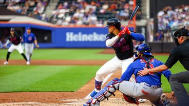 NEW YORK, NY - JUNE 25: Juan Soto #22 of the New York Mets bats during the game between the Chicago Cubs and the New York Mets at Citi Field on Thursday, June 25, 2026 in New York, New York. (Photo by Phebe Grosser/MLB Photos via Getty Images)