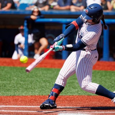 HILLSBORO, OR - JULY 12: Megan Grant connects with a pitch in an at bat against the Chicago Bandits. (Photo credit: Avery Bane/AUSL)