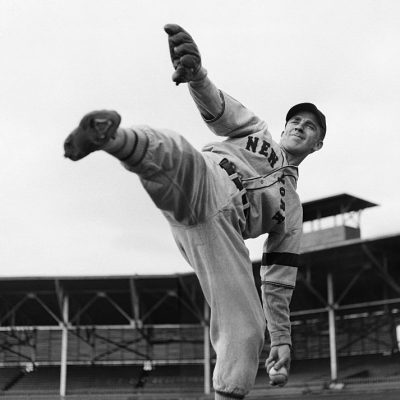(Original Caption) 9/10/1936-New York,NY- Here you see the star moundsman of the NY Giants in action. He is Carl Hubbell, from whom manager Bill Terry expects great things in the forthcoming world series with the NY Yankees.