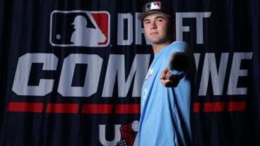 PHOENIX, AZ - JUNE 23: Jackson Flora #81 poses for a photo during the 2026 Draft Combine at Arizona Grand Resort Phoenix on Tuesday, June 23, 2026 in Phoenix, Arizona. (Photo by Aryanna Frank/MLB Photos via Getty Images)