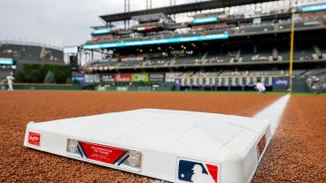 DENVER, COLORADO - JUNE 30: A detailed look at a Topps 75 base jewel prior to the game between the Colorado Rockies and the Miami Marlins at Coors Field on June 30, 2026 in Denver, Colorado. (Photo by Kyle Cooper/Colorado Rockies/Getty Images)