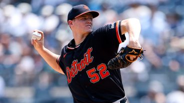 NEW YORK, NEW YORK - JULY 01: Troy Melton #52 of the Detroit Tigers throws a pitch in the first inning against the New York Yankees at Yankee Stadium on July 01, 2026 in New York City. (Photo by Caleb Bowlin/Getty Images)