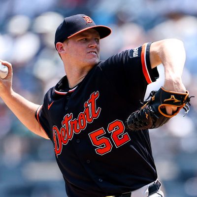 NEW YORK, NEW YORK - JULY 01: Troy Melton #52 of the Detroit Tigers throws a pitch in the first inning against the New York Yankees at Yankee Stadium on July 01, 2026 in New York City. (Photo by Caleb Bowlin/Getty Images)