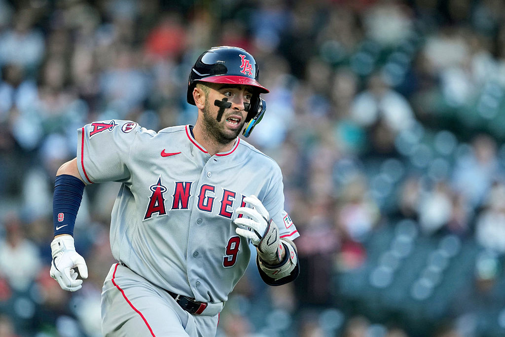 SAN FRANCISCO, CA - JULY 24: Zach Neto #9 of the Los Angeles Angels triples in the first inning during the game between the Los Angeles Angels and the San Francisco Giants at Oracle Park on Friday, July 24, 2026 in San Francisco, California. (Photo by Bryan Kennedy/MLB Photos via Getty Images)