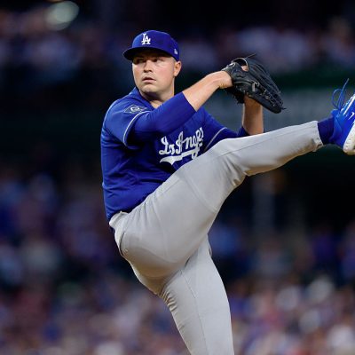 CHICAGO, ILLINOIS - AUGUST 4: Tarik Skubal #29 of the Los Angeles Dodgers pitches in the fourth inning of the game against the Chicago Cubs at Wrigley Field on August 4, 2026 in Chicago, Illinois. (Photo by Matt Dirksen/Chicago Cubs/Getty Images)